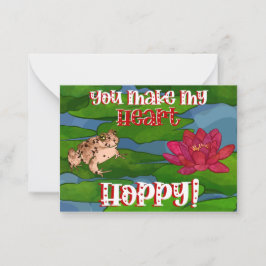 Tarjeta Pequeña Feliz Día de San Valentín Hoppy Toad & Flower Kids