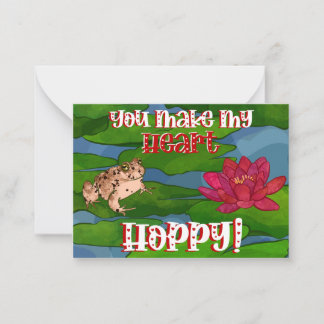 Tarjeta Pequeña Feliz Día de San Valentín Hoppy Toad & Flower Kids