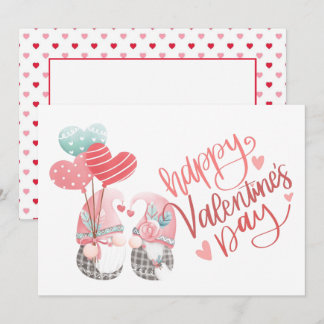 Tarjeta Pequeña Feliz Día de San Valentín lindo Gnome Photo Valent
