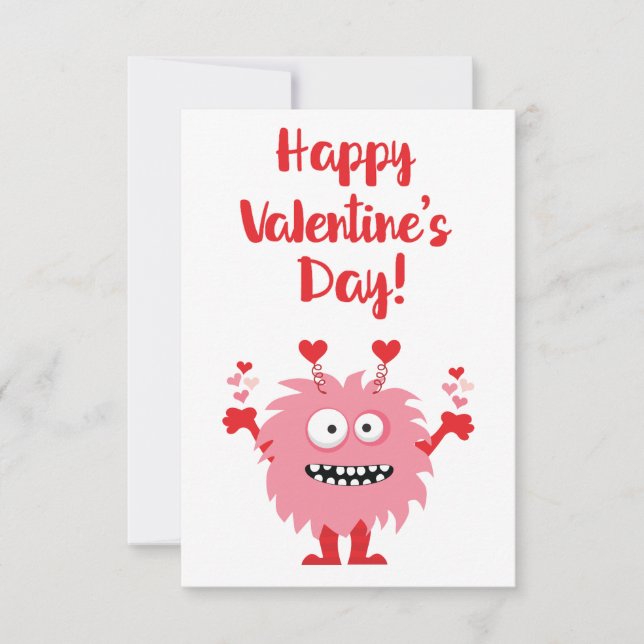 Tarjeta Pequeña Feliz Día de San Valentín, Personalizado Rosa Mons (Anverso)