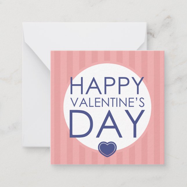 Tarjeta Pequeña Feliz día de San Valentín | Rayas (Anverso)