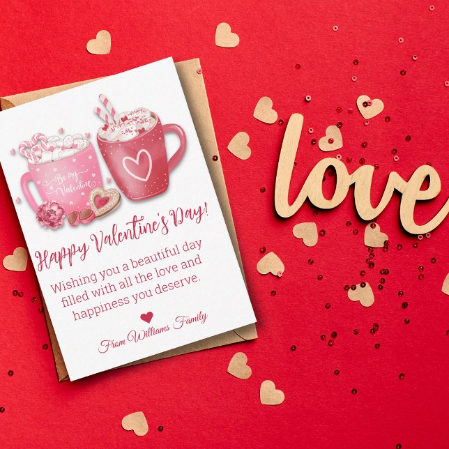 Tarjeta Pequeña feliz día de san valentín,rojo rosa romántico 2 ta (Subido por el creador)