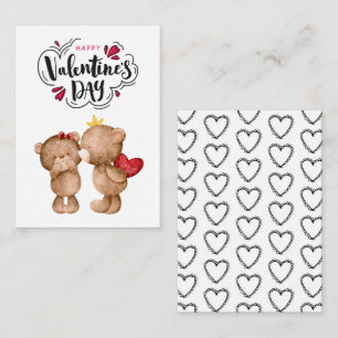 Tarjeta Pequeña Feliz Día de San Valentín, San Valentín del Oso Ro