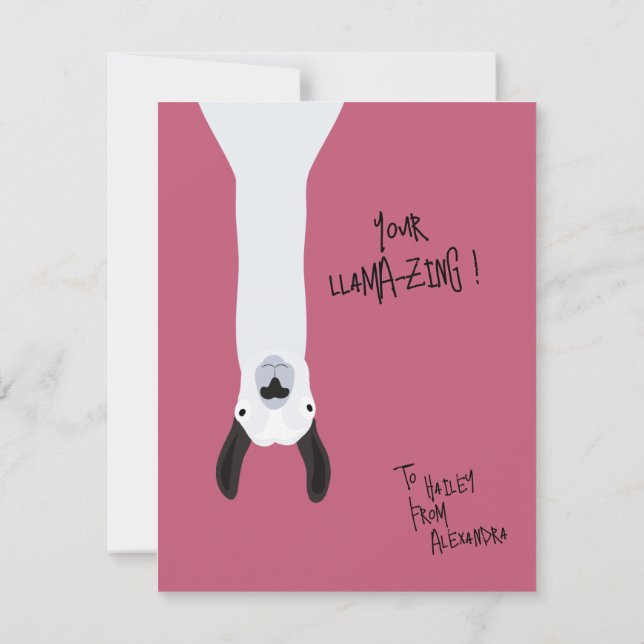 Tarjeta Pequeña Feliz Día de San Valentín | Tu Llama-zing! | Llama (Reverso)