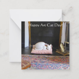 Tarjeta Pequeña ¡Feliz Día del Gato de Arte!