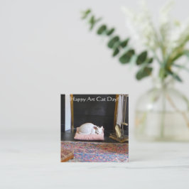Tarjeta Pequeña ¡Feliz Día del Gato de Arte!