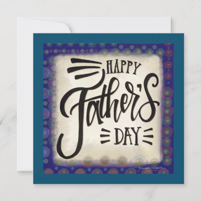 Tarjeta Pequeña "Feliz Día del Padre" Inespiritualidad cuadrada (Anverso)