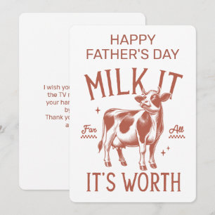 Tarjeta Pequeña Feliz Día del Padre Milk It For All It's Worth Roj
