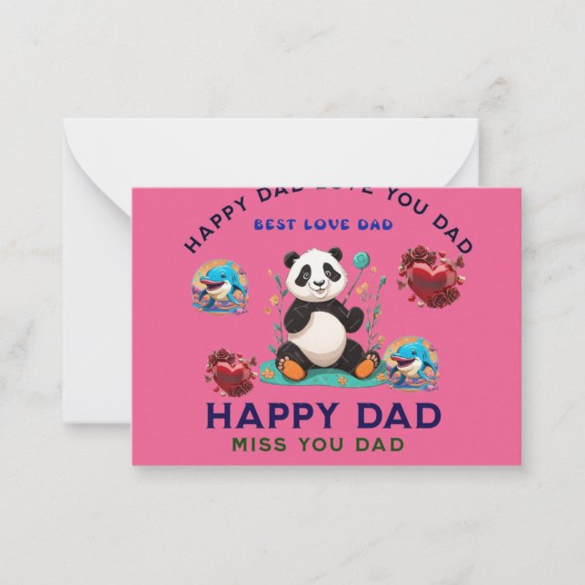 Tarjeta Pequeña Feliz Día del Padre, Personalizado de camiseta de  (Anverso)
