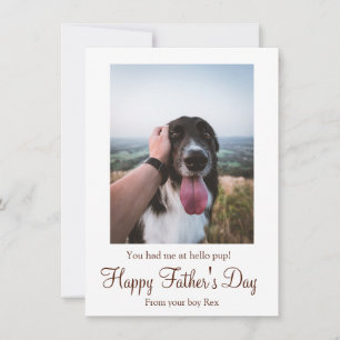 Tarjeta Pequeña Feliz Día del Padres, foto de perro Personalizado