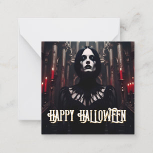 Tarjeta Pequeña Feliz Halloween – Celebración Gótica Oscura