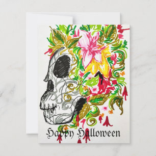 Tarjeta Pequeña Feliz Halloween Sugar Skull Card