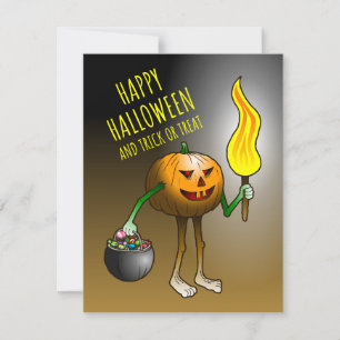 Tarjeta Pequeña Feliz Halloween y Truco o Trato