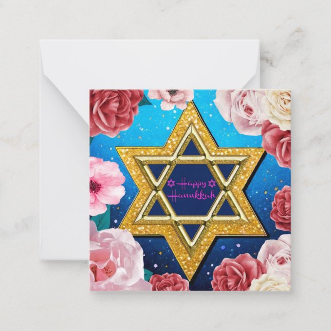 Tarjeta Pequeña Feliz Hanukkah (Anverso)