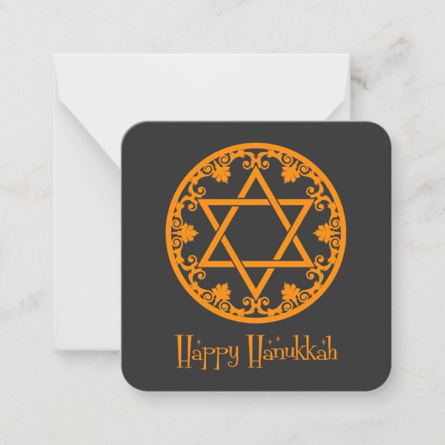 Tarjeta Pequeña Feliz Hanukkah | Festival de Hanukkah (Anverso)