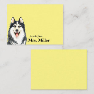 Tarjeta Pequeña Feliz Husky personalizado