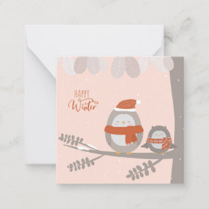 Tarjeta Pequeña Feliz Invierno
