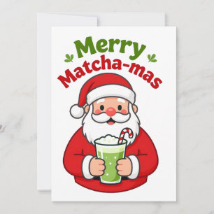 Tarjeta Pequeña Feliz Matchamas Matcha Navidad Navidad Santa 