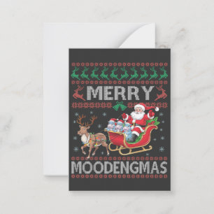 Tarjeta Pequeña Feliz MooDengmas Moo Deng Navidad Santa Hipopótamo