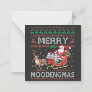 Tarjeta Pequeña Feliz MooDengmas Moo Deng Navidad Santa Hipopótamo