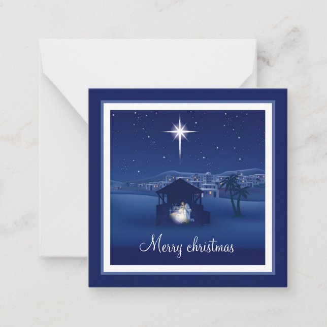 Tarjeta Pequeña Feliz Natividad de Navidad (Anverso)