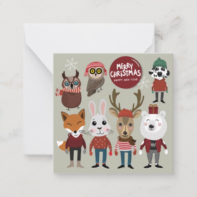 Tarjeta Pequeña Feliz Navidad (Anverso)