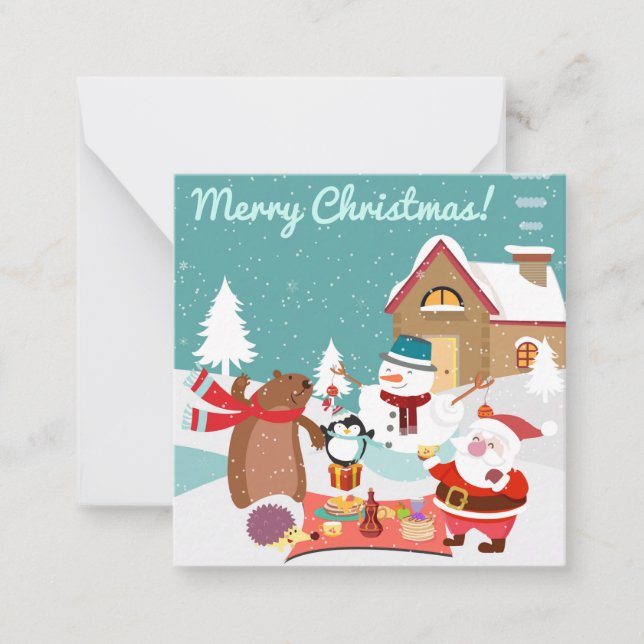 Tarjeta Pequeña Feliz Navidad (Anverso)