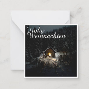 Tarjeta Pequeña Feliz Navidad con casa de brujas