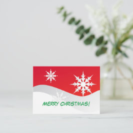 Tarjeta Pequeña ¡Feliz Navidad! Copos de nieve decorativos.