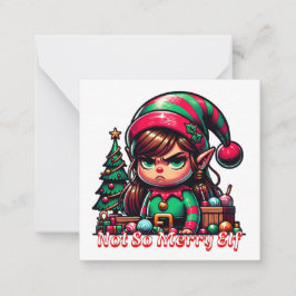 Tarjeta Pequeña Feliz Navidad de parte de este pequeño duende gruñ