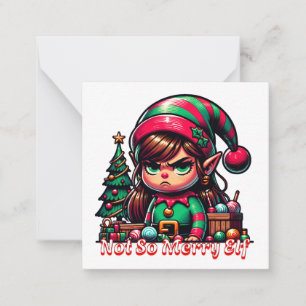Tarjeta Pequeña Feliz Navidad de parte de este pequeño duende gruñ