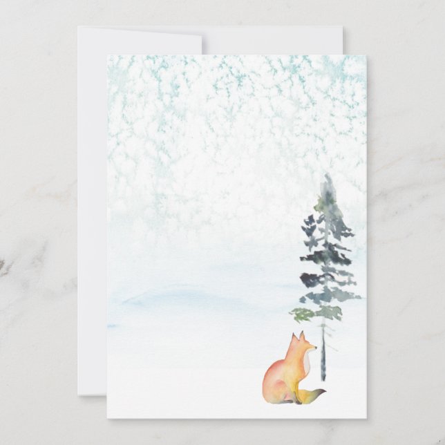 Tarjeta Pequeña Feliz Navidad Deseos en blanco Fox (Anverso)