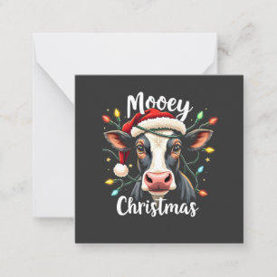 Tarjeta Pequeña Feliz Navidad Divertida Vaca Amantes De Ganado 