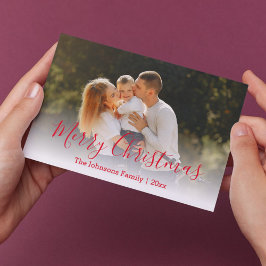 Tarjeta Pequeña Feliz Navidad moderna fotografía de vacaciones de