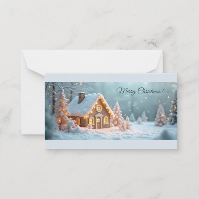 Tarjeta Pequeña ¡Feliz Navidad! Saludos de Navidad. (Anverso)