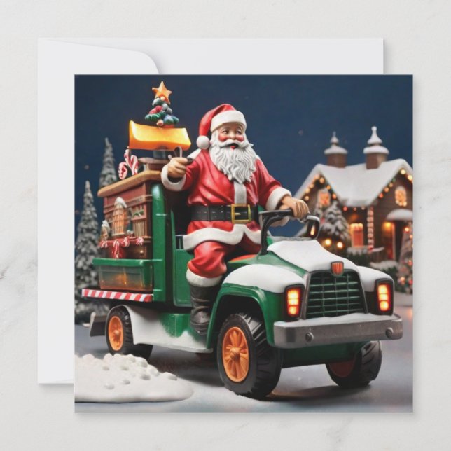 Tarjeta Pequeña Feliz Navidad Santa (Anverso)
