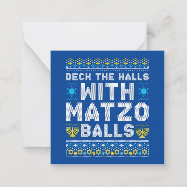 Tarjeta Pequeña Feliz Navidades judíos de Chrismukkah Hanukkah (Anverso)