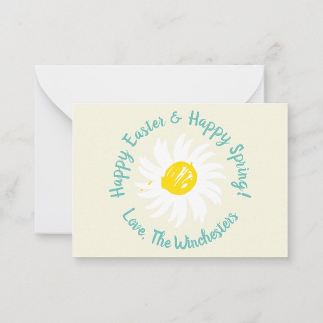 Tarjeta Pequeña Feliz Pascua Feliz Primavera personalizado guión l (Anverso)