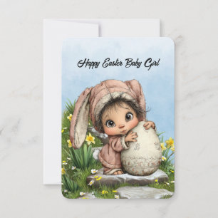 Tarjeta Pequeña Feliz Pascua Niña