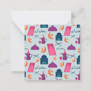 Tarjeta Pequeña Feliz patrón de Ramadán