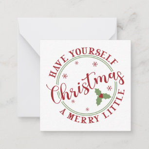 Tarjeta Pequeña Feliz pequeña Navidad Holly Holiday