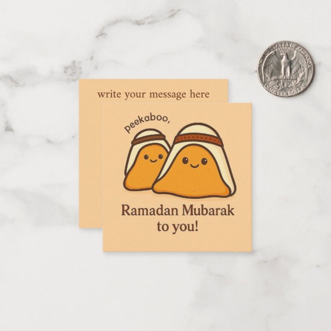 Tarjeta Pequeña Feliz Ramadan Mubarak para ti (Anverso/Reverso In Situ)