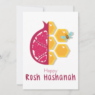 Tarjeta Pequeña Feliz Rosh Hashanah Feliz Año Nuevo
