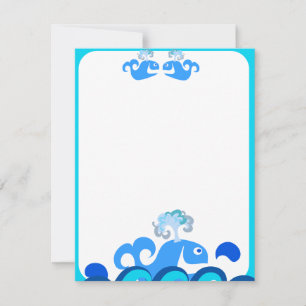 Tarjeta Pequeña ¡Feliz Stationery de ballenas!