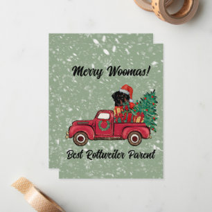 Tarjeta Pequeña ¡Feliz Woofmas! Mejor Mamá Rottweiler Personalizad
