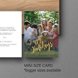 Tarjeta Pequeña Feria de oro de Budget Happy Holidays