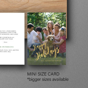 Tarjeta Pequeña Feria de oro de Budget Happy Holidays