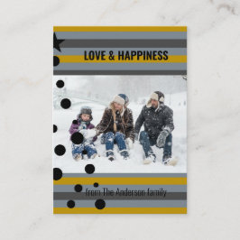 Tarjeta Pequeña Festividad de árbol de navidad en franjas modernas