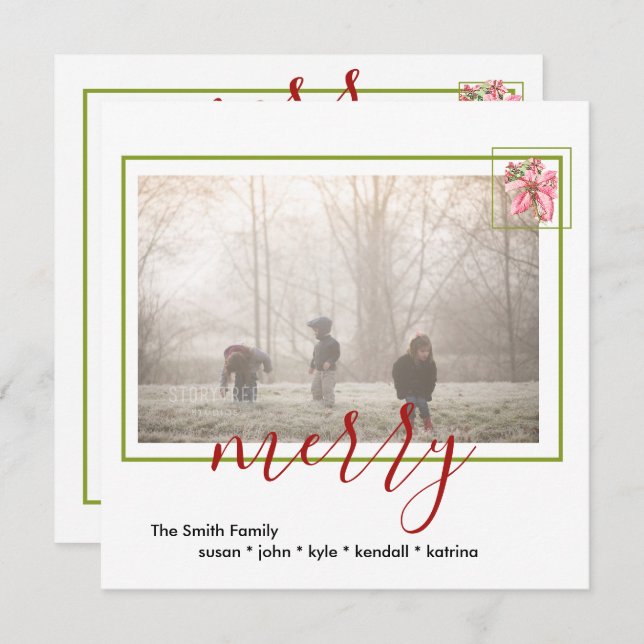 Tarjeta Pequeña Festividad moderna de moras rojas venecianas con p (Anverso / Reverso)