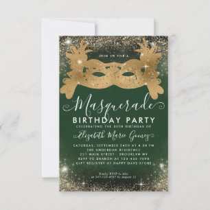 Tarjeta Pequeña Festividad Presupuestaria Purpurina de Glam de Oro
